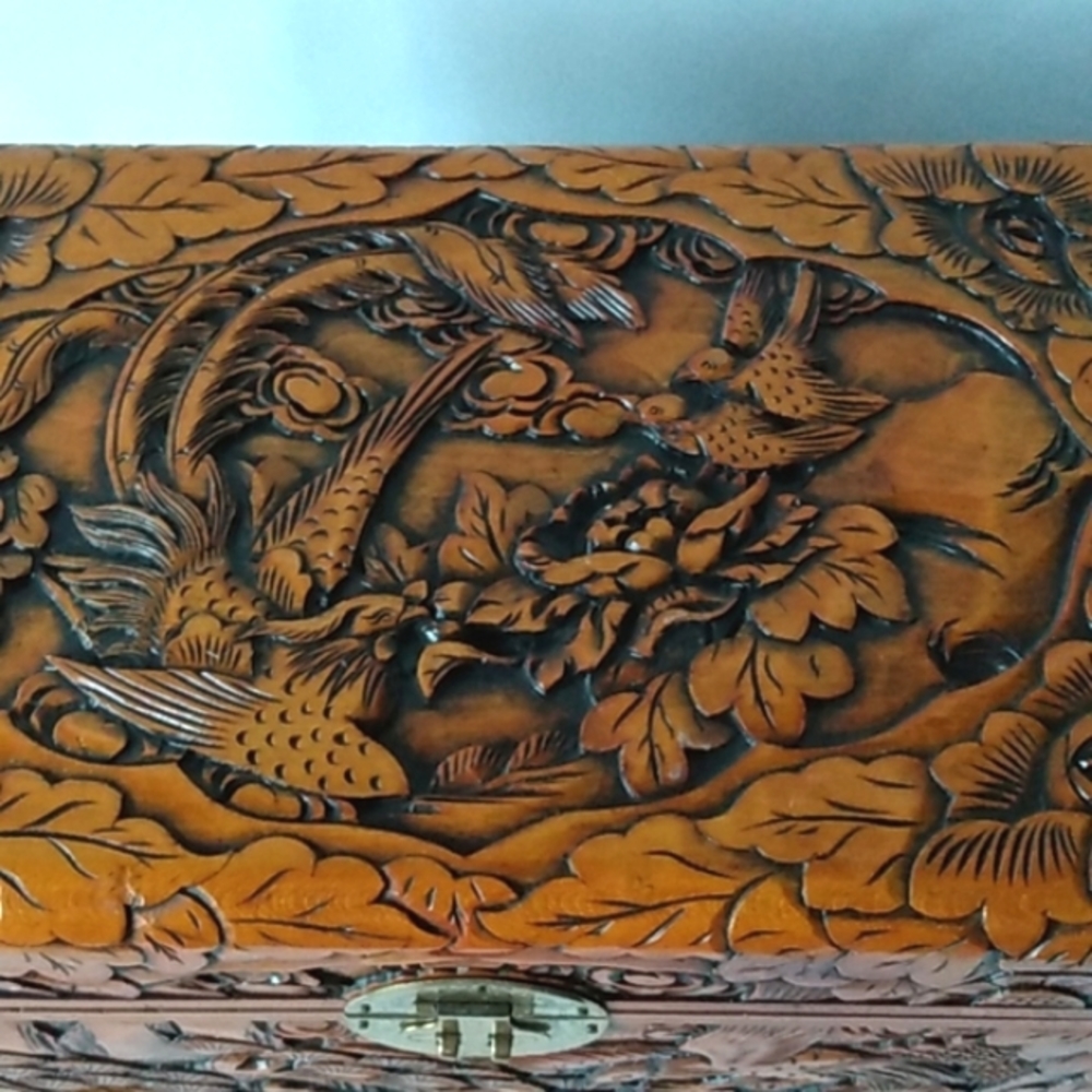 Hand Carved wood box